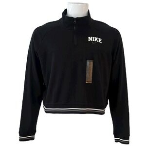 Adidas Women's XL Black Cropped Sweatshirt Logo Long Sleeve Casual Grunge